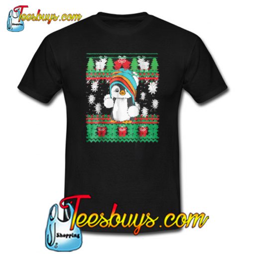 Penguin with Scarf CHRISTMAS T-SHIRT SR