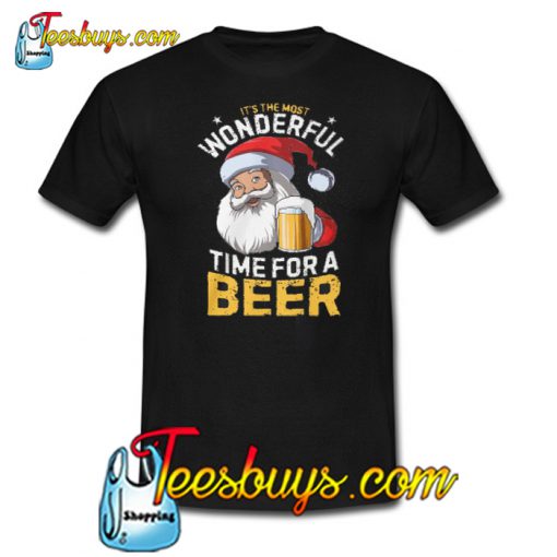 Santa Claus Beer Christmas T-SHIRT SR