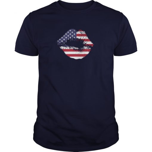 American Flag Lips T-SHIRT NT