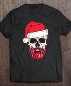 Bearded Skull Santa Claus Christmas T-SHIRT NT