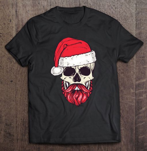 Bearded Skull Santa Claus Christmas T-SHIRT NT