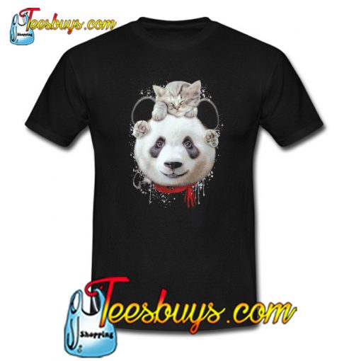 CAT ON PANDA T-SHIRT SR