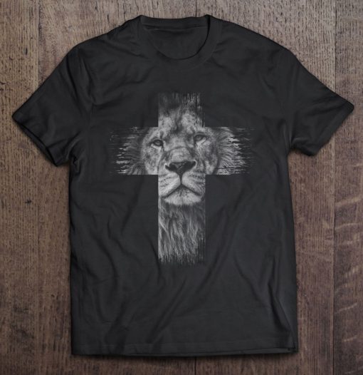 Christian Jesus Lion Tribe Judah Cross T-SHIRT NT