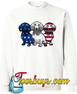 Dachshund dog American Flag SWEATSHIRT NT