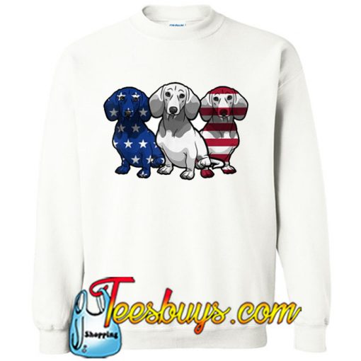 Dachshund dog American Flag SWEATSHIRT NT