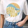 Here comes the sun vintage inspired beach graphic t-shirt