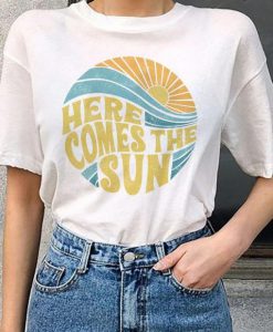 Here comes the sun vintage inspired beach graphic t-shirt