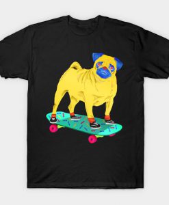 Skater Pug dog Classic T-Shirt NT