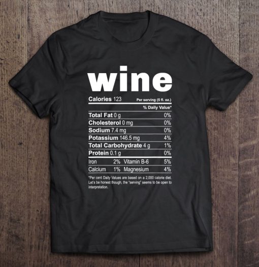 Wine Nutritional Facts T-SHIRT NT