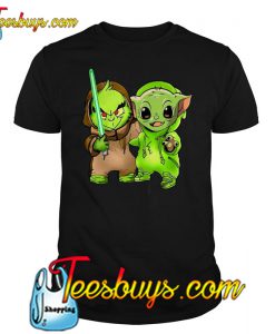 Baby Yoda And Baby Grinch T Shirt -SLBaby Yoda And Baby Grinch T Shirt -SL