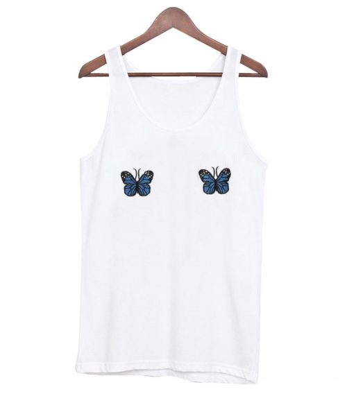 Blue Ribbed Butterfly Tank-top NT
