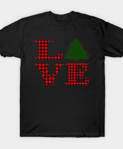 Buffalo Plaid Love Christmas T-Shirt-SL