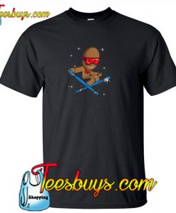 Christmas Gingerbread Man Skiing T-Shirt SN