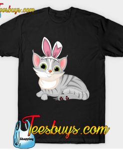 Easter Bunny Ears Cat Face T-Shirt-SL