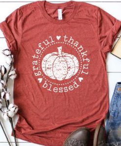 Grateful Thankful Blessed TShirt SN