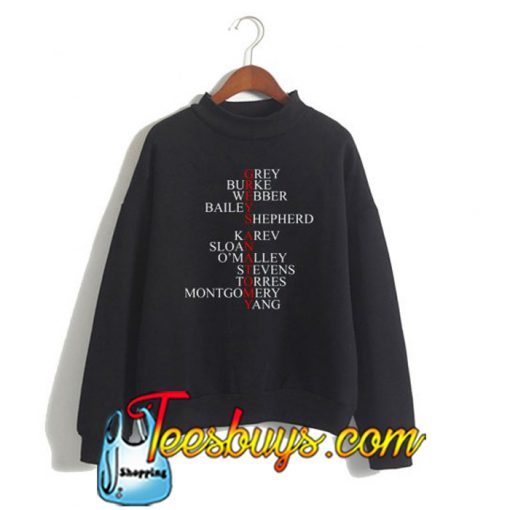 Greys anatomy cast names Sweatshirt-SL