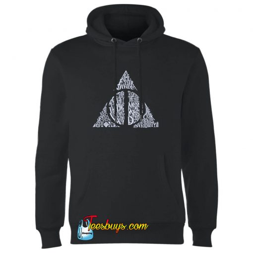 Harry Potter Deathly Hallows Text Hoodie SN