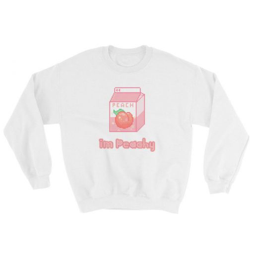 I’m Peachy Pixel Art Milk Carton Sweatshirt-SL