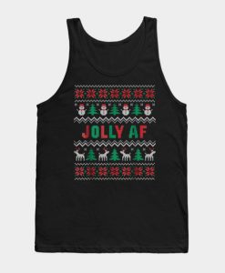 Jolly AF Funny Christmas Tank Top-SL