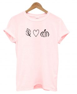 Leaves Love Pumpkin Printed Vintage T shirt NT