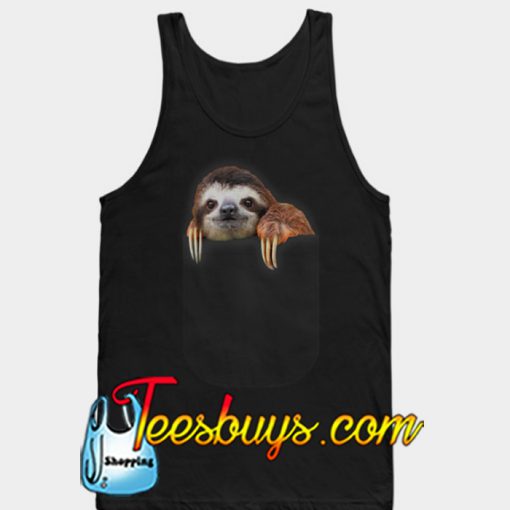Pocket Funny Sloth In Your Pocket Tank Top-SL