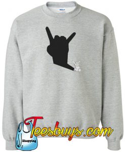 Rabbit Rock and Roll Hand Shadow sweatshirt SN