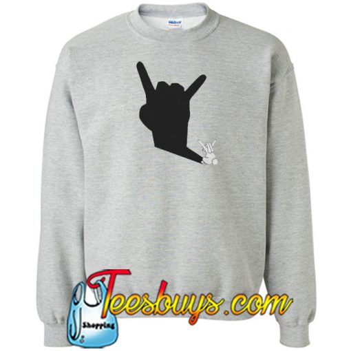 Rabbit Rock and Roll Hand Shadow sweatshirt SN