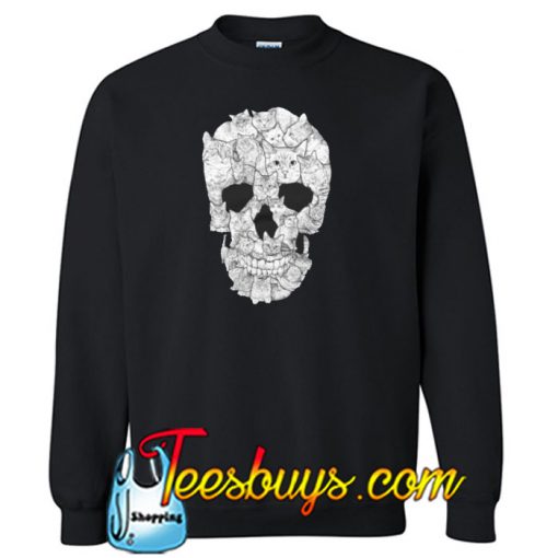 Sketchy Cat Skull sweatshirt SN