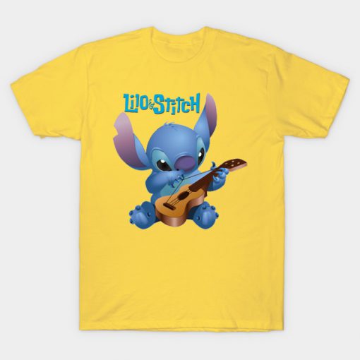 Stitch Play the Guitar Cute T-Shirt-SL