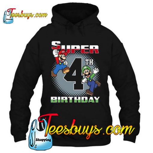 Super 4th Birthday Super Mario hoodie -SL