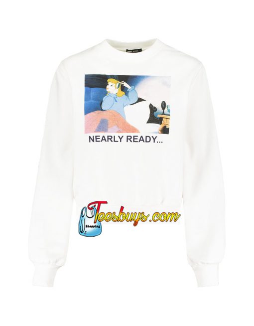 White Sweatshirt with Disney Meme SN