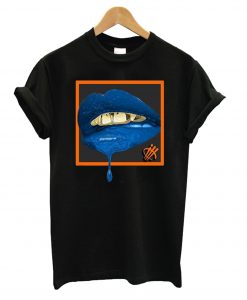 Blue Lips Black T shirt NT