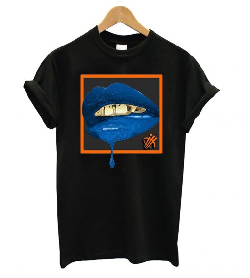 Blue Lips Black T shirt NT