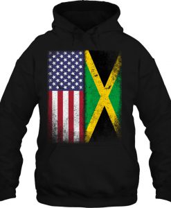 Jamaican Flag American Flag HOODIE NT