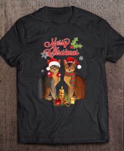 Merry Christmas Abyssinian Cat T-SHIRT NT