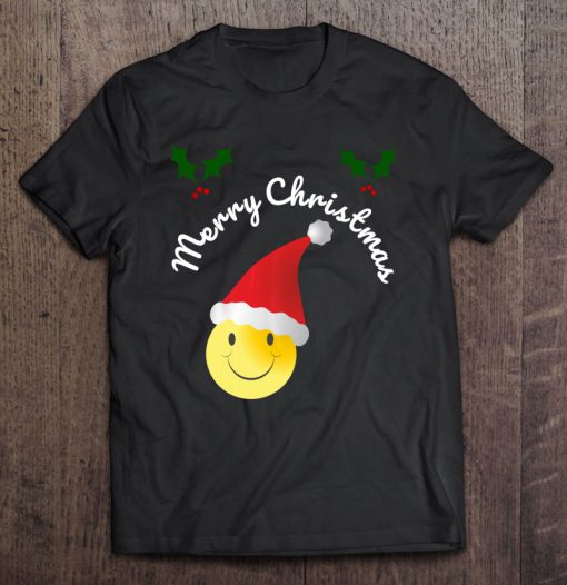 Merry Christmas Smiley Emoji T-SHIRT NR