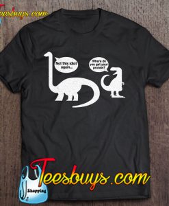 Where Do You Get Your Protein Anti Meat Vegan Dinosaur T-SHIRT NT