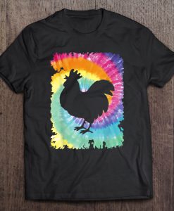 Chicken Silhouette Tie Dye Version T-SHIRT NT