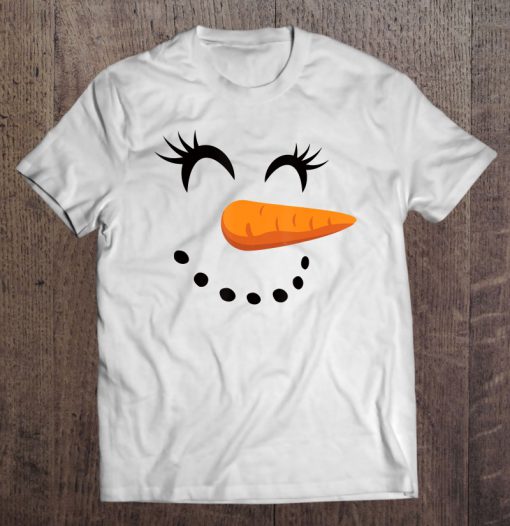 Eyelashes Christmas Outfit Snowman Face Costume t-shirt nt