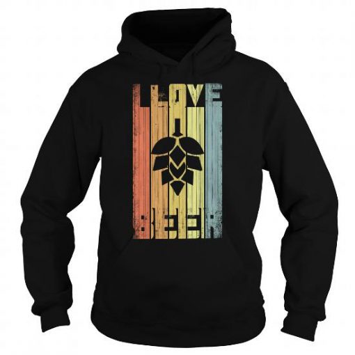 I Love Beer Retro HOODIE NR