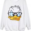 White Long Sleeve Donald Duck Print Sweatshirt NT
