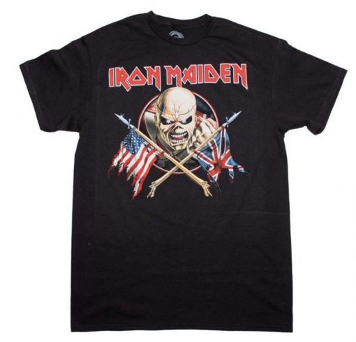 IRON MAIDEN Crossed Flags t shirt RJ22