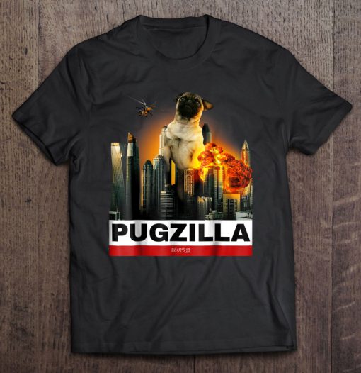 Pugzilla Funny Godzilla Pug Dog T-SHIRT NT