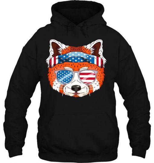 Red Panda American Flag Sunglasses Version HOODIE NT