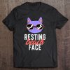 Resting Beach Face Cat With Glasses T-shirt NT