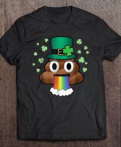 St Patrick’s Day Leprechaun Poop Emoji Rainbow T-SHIRT NT