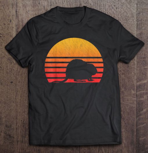 Vintage Retro Sunset Muskrat T-SHIRT NT