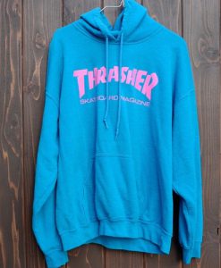 Thrasher Skateboard Magazine Blue Pink hoodie RJ22