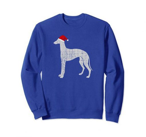 Vintage Santa Hat Greyhound Dog Sweatshirt RJ22