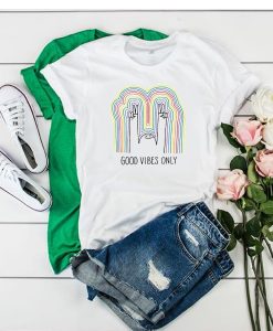 Good Vibes Only Rainbow t shirt RJ22